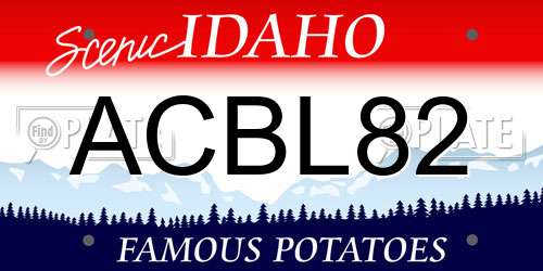 ACBL82 Idaho License Plate