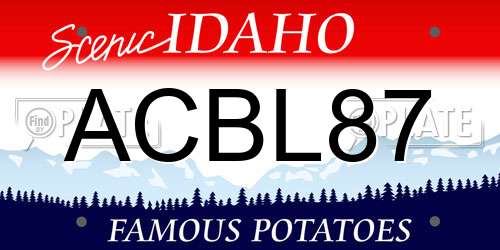 ACBL87 Idaho License Plate