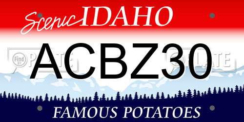 ACBZ30 Idaho License Plate