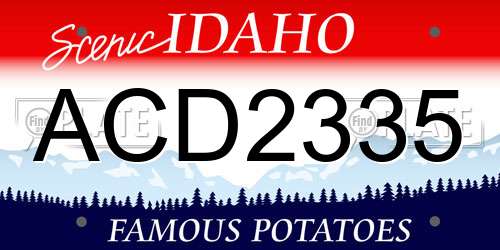 ACD2335 Idaho License Plate