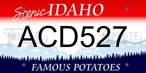 ACD527 Idaho License Plate