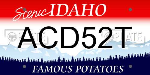 ACD52T Idaho License Plate