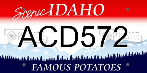 ACD572 Idaho License Plate