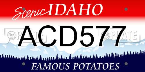 ACD577 Idaho License Plate