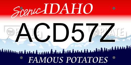 ACD57Z Idaho License Plate