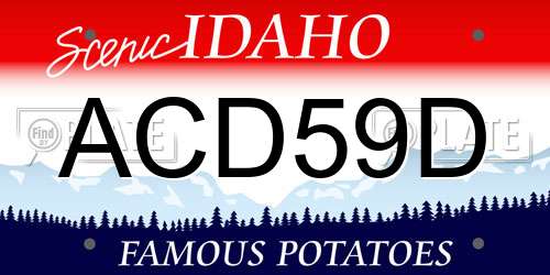 ACD59D Idaho License Plate