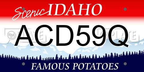 ACD59Q Idaho License Plate