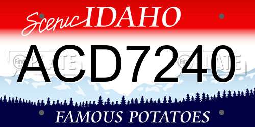 ACD7240 Idaho License Plate