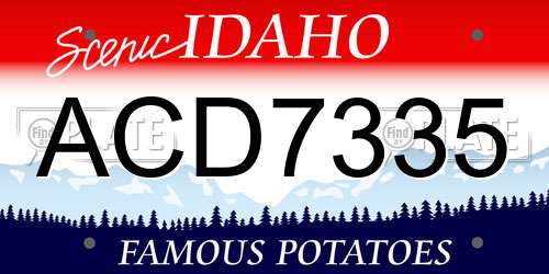 ACD7335 Idaho License Plate