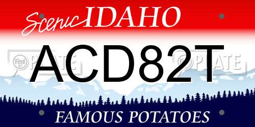 ACD82T Idaho License Plate