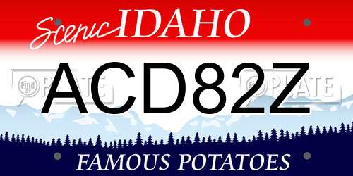 ACD82Z Idaho License Plate