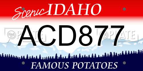 ACD877 Idaho License Plate