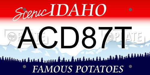 ACD87T Idaho License Plate