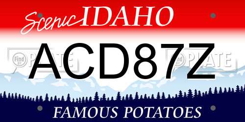 ACD87Z Idaho License Plate