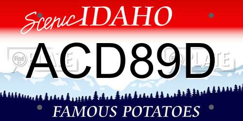 ACD89D Idaho License Plate