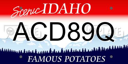ACD89Q Idaho License Plate