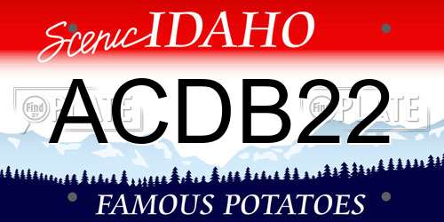 ACDB22 Idaho License Plate
