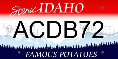 ACDB72 Idaho License Plate