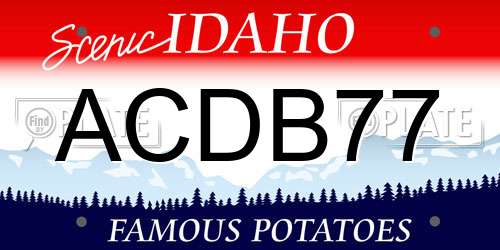 ACDB77 Idaho License Plate