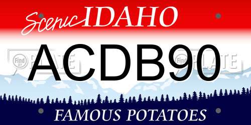 ACDB90 Idaho License Plate
