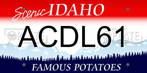 ACDL61 Idaho License Plate
