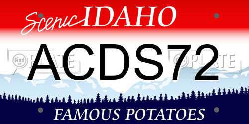 ACDS72 Idaho License Plate