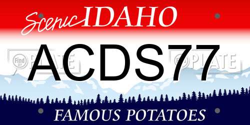 ACDS77 Idaho License Plate