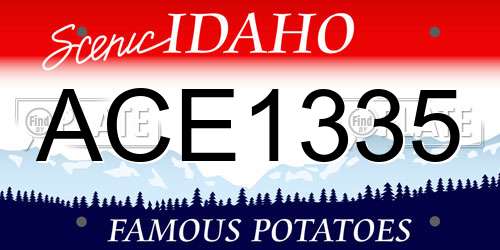 ACE1335 Idaho License Plate