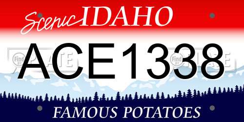 ACE1338 Idaho License Plate