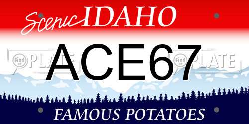 ACE67 Idaho License Plate