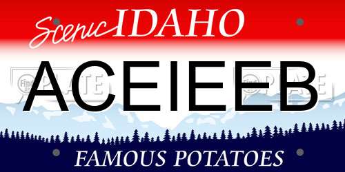 ACEIEEB Idaho License Plate