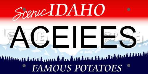 ACEIEES Idaho License Plate