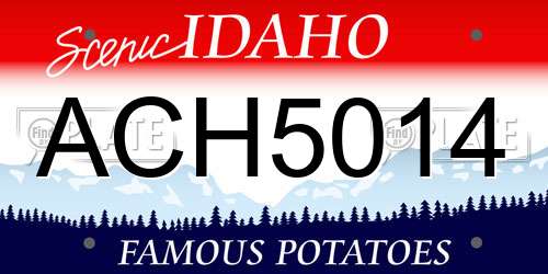 ACH5014 Idaho License Plate