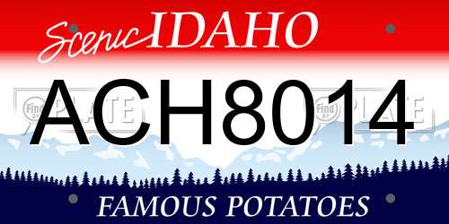 ACH8014 Idaho License Plate