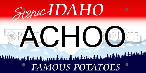 ACHOO Idaho License Plate