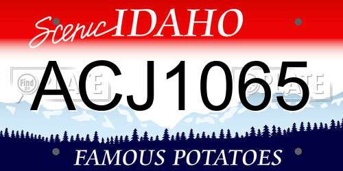 ACJ1065 Idaho License Plate