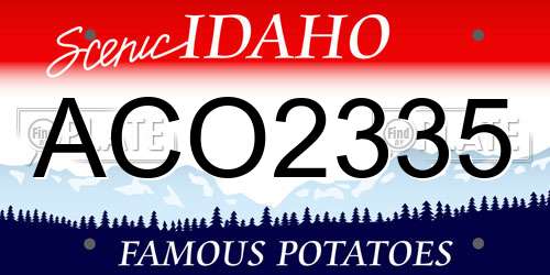 ACO2335 Idaho License Plate