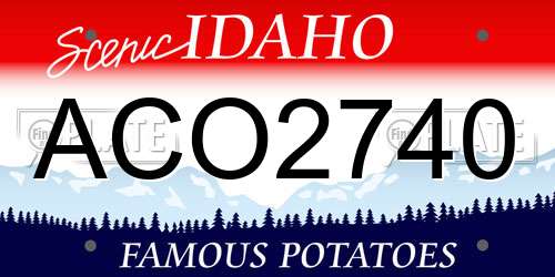 ACO2740 Idaho License Plate