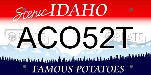 ACO52T Idaho License Plate