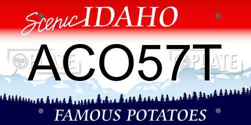 ACO57T Idaho License Plate