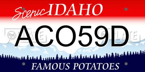 ACO59D Idaho License Plate