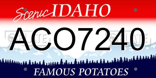 ACO7240 Idaho License Plate