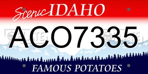 ACO7335 Idaho License Plate