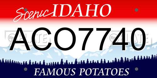 ACO7740 Idaho License Plate