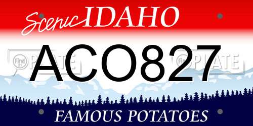 ACO827 Idaho License Plate