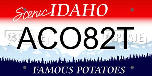ACO82T Idaho License Plate