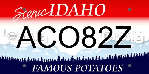 ACO82Z Idaho License Plate