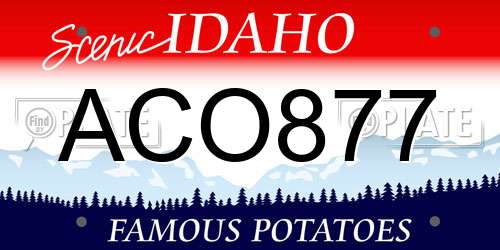 ACO877 Idaho License Plate