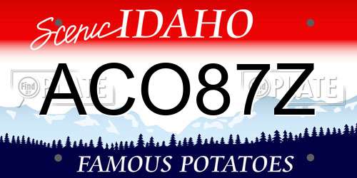 ACO87Z Idaho License Plate