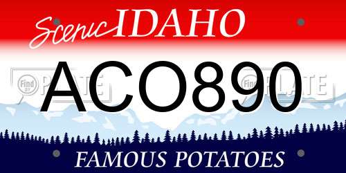 ACO890 Idaho License Plate